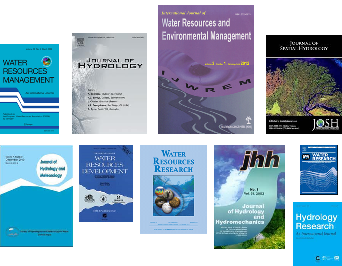 Existe una serie de publicaciones científicas en recursos hídricos, la mayoría en inglés.