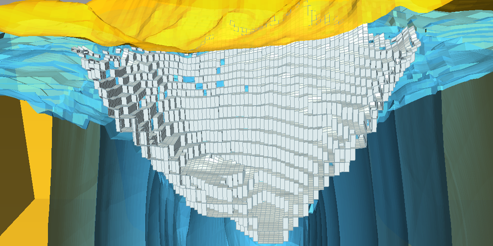 Modelo de Drenaje de Tajo hecho en MODFLOW y visualizado en ParaView