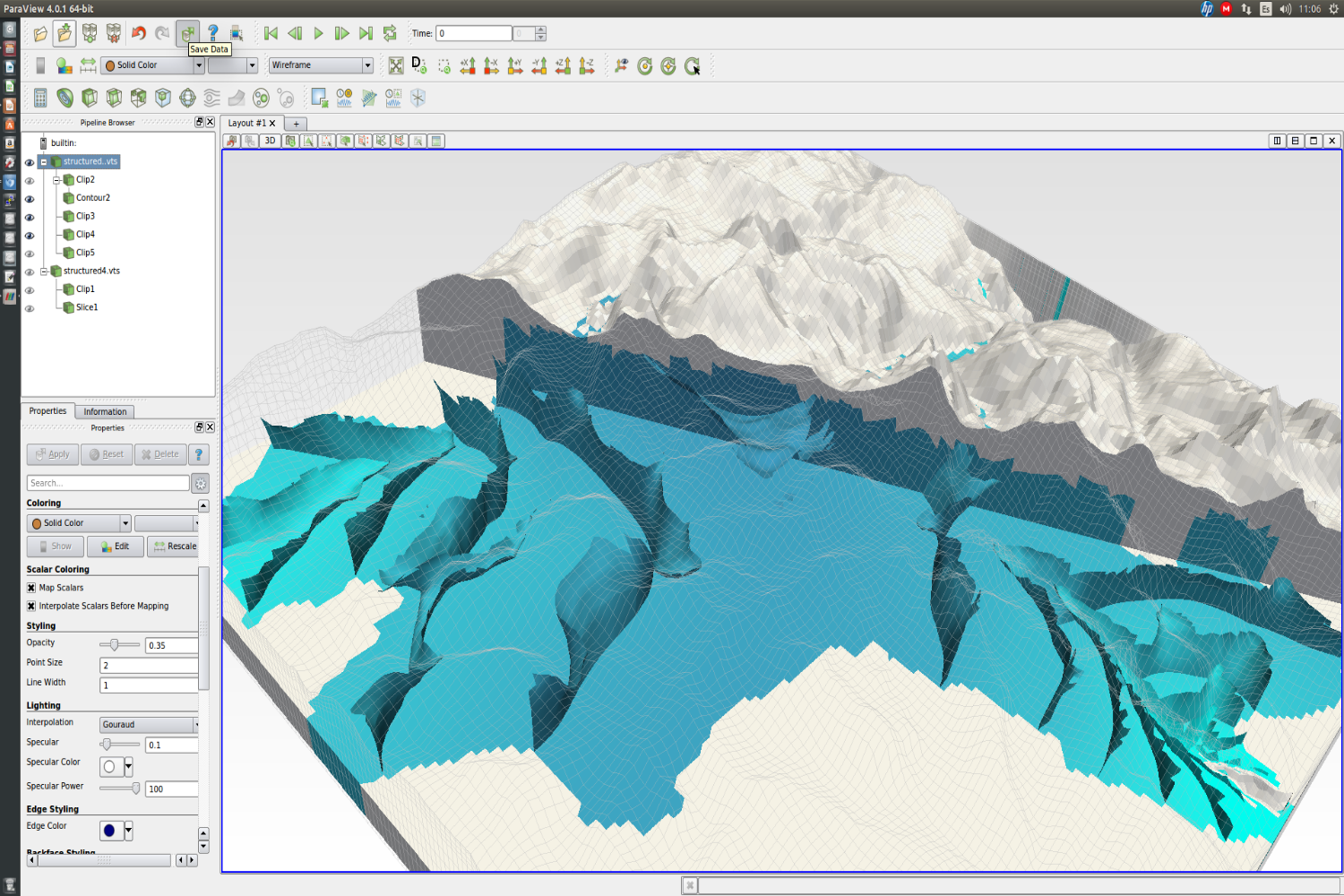 Representación en Paraview del modelamiento de una cuenca andina con MODFLOW