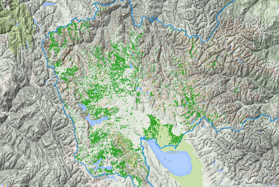 Mapa de bofedales para región Pasco