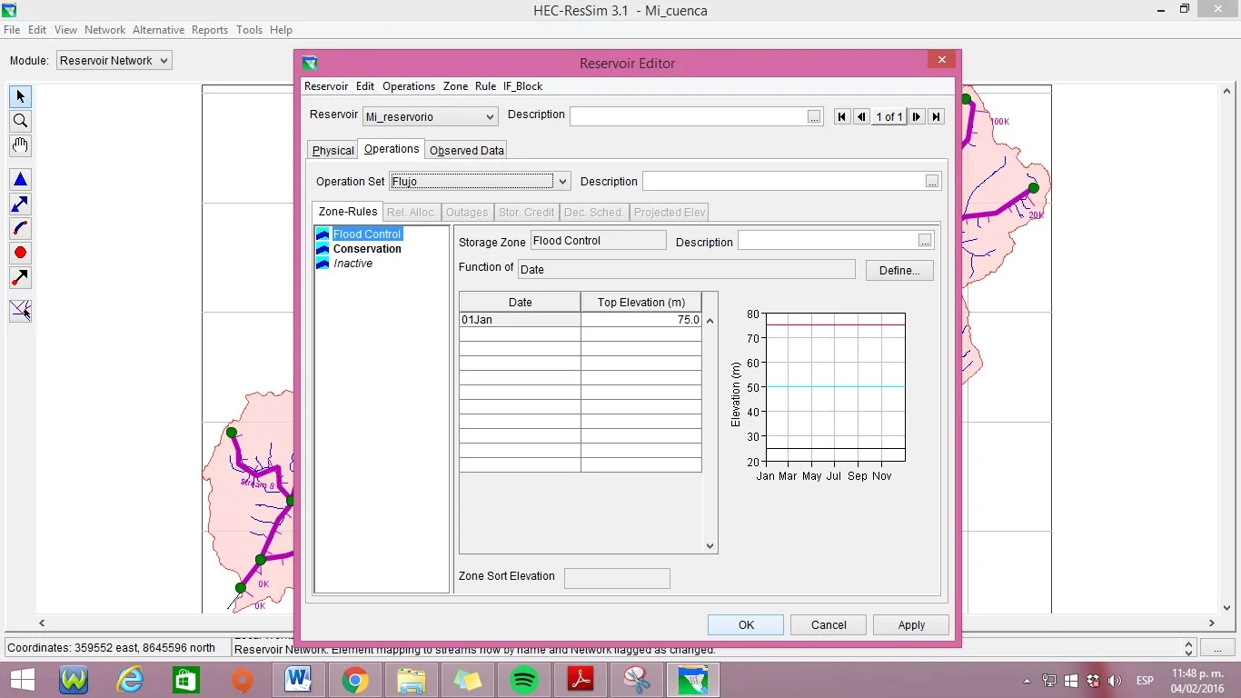 Hec Ressim Tutorial Módulo Reservoir Network y Simulation de Hec-ResSim 3.1 ...