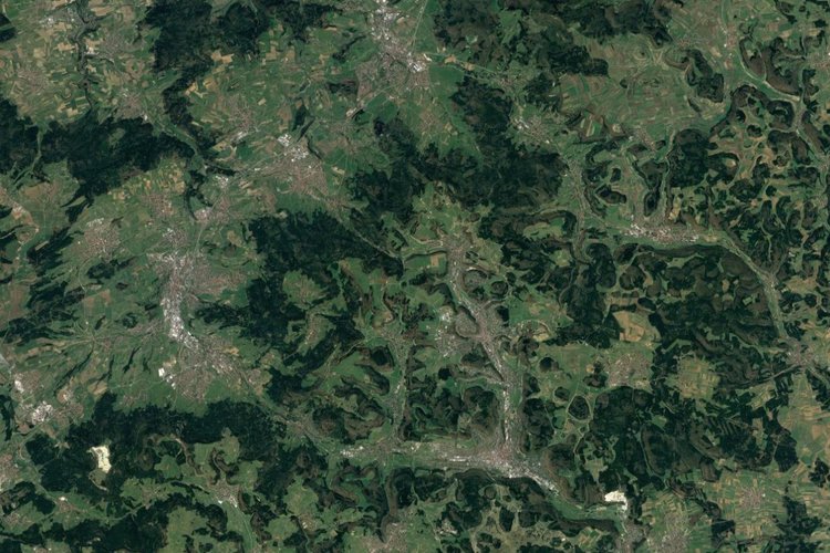 Vista aérea de Albstadt, Jura de Suabia, Alemania