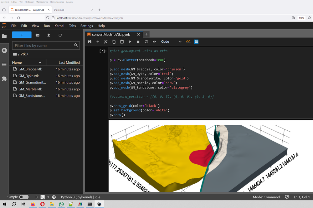 Como convertir unidades geológicas de Leapfrog (*.msh) a Vtk con Python ...