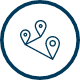 Business intelligence and data analysis services - Spatial analysis and visualisation icon.