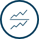 Business intelligence and data analysis services - Time series analysis and forecasting icon.