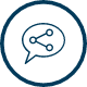 Business intelligence and data analysis services - Text mining and sentiment analysis icon.