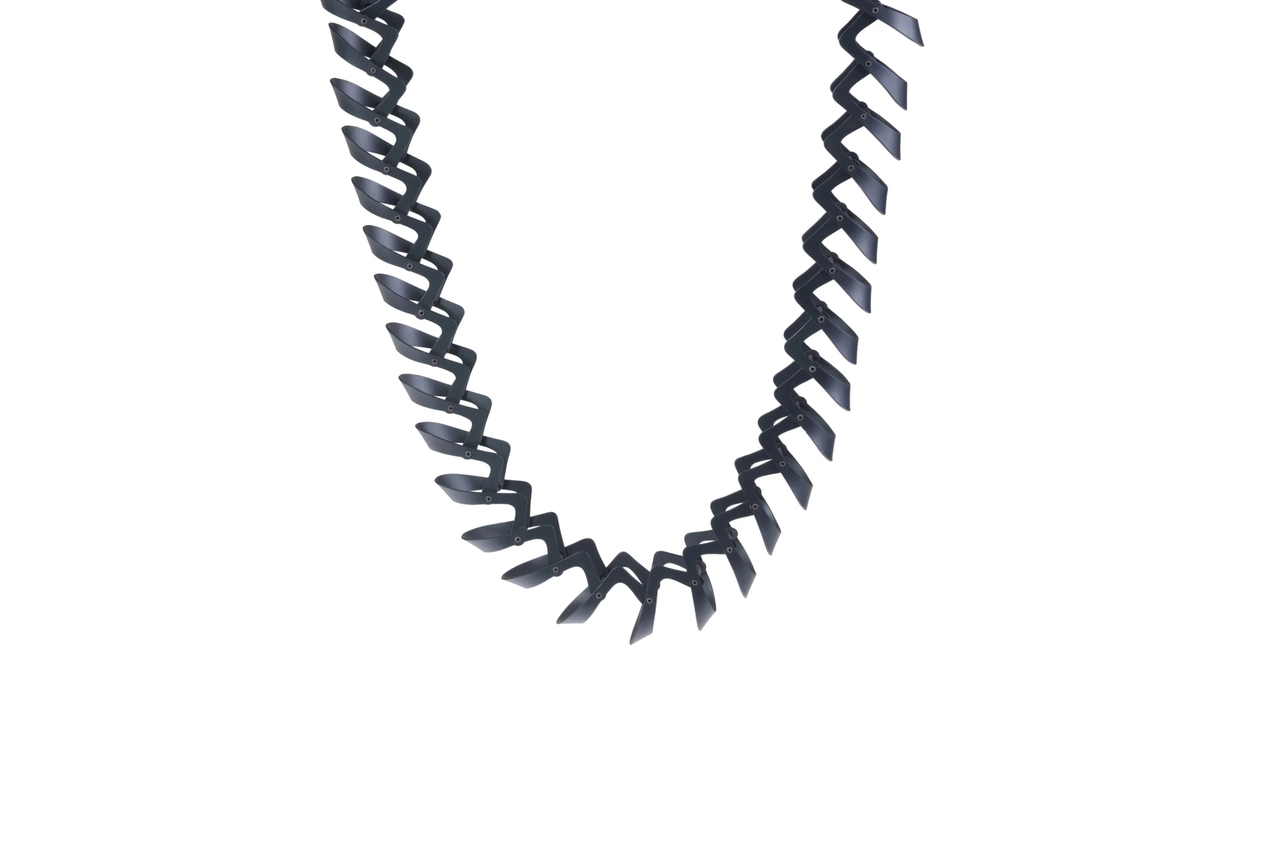 Neckpiece Neckpiece: Bespoke Wearables project Press cut and hand assembled Aluminium, silver