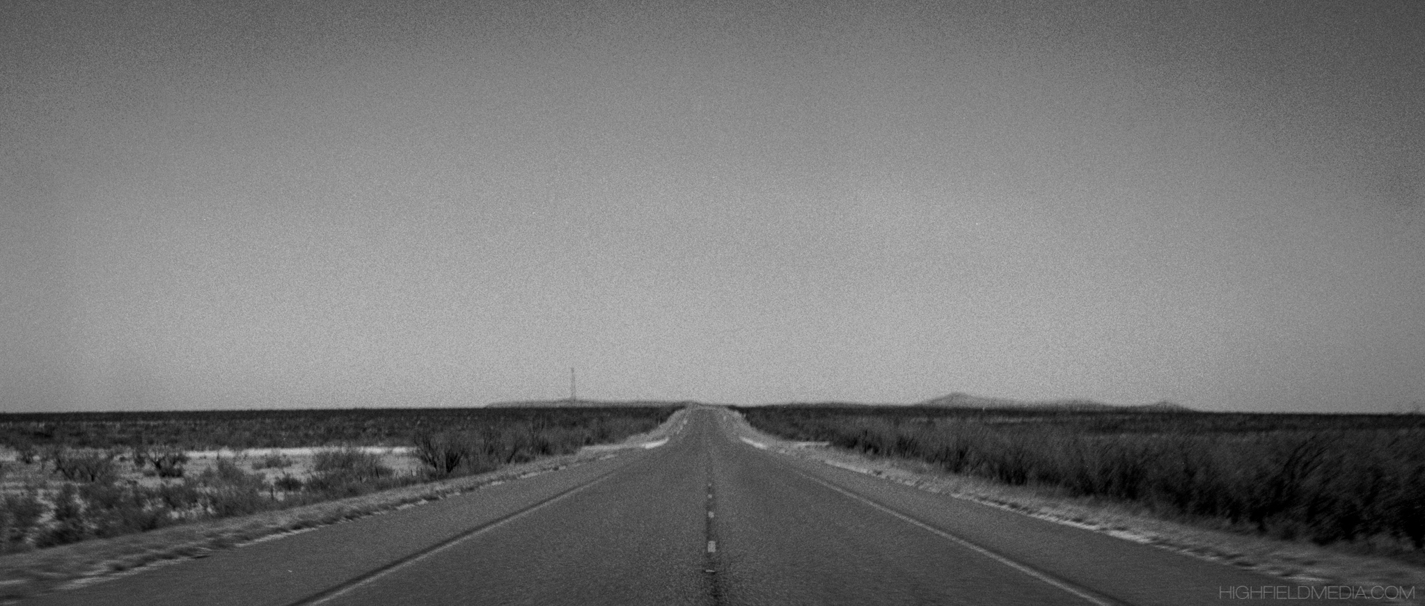 A desolate stretch of State Highway 118 between Study Butte-Terlingua and Alpine, TX. Speed limit, 75 MPH.