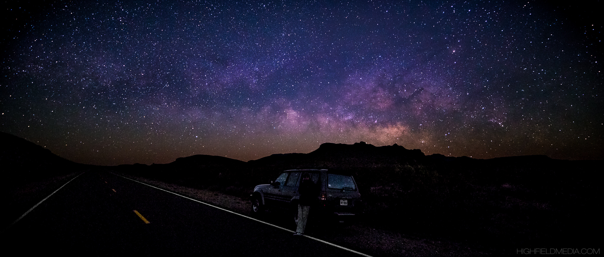 A 20 second self portrait, lit only by ancient starlight. The reflective road paint, evidently quite new, did an impressive job reflecting the low intensity and diffuse starlight (at least so far as a camera sensor is concerned).