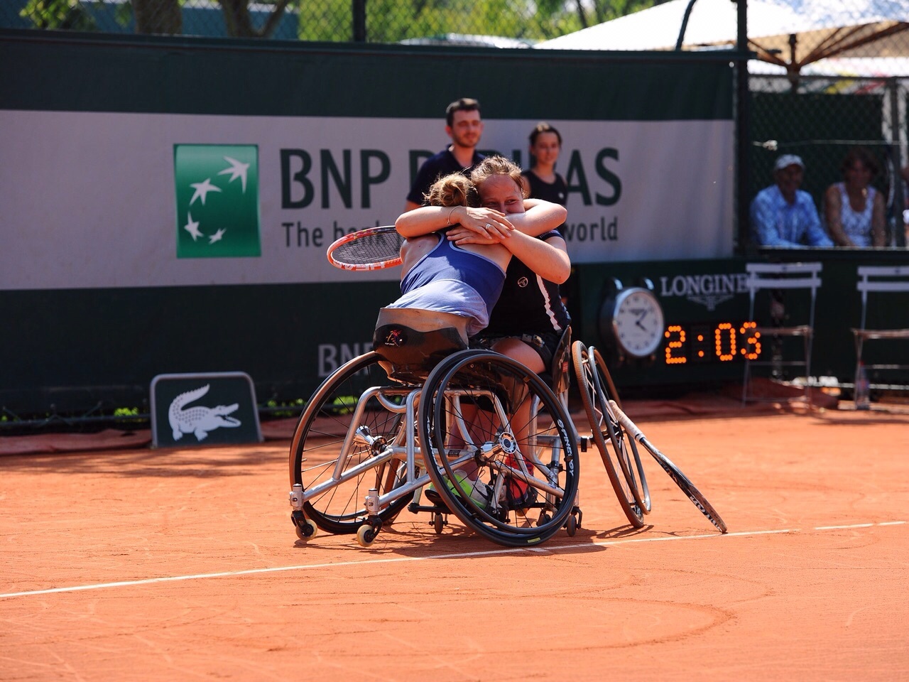 Winning doubles together with Aniek van Koot.