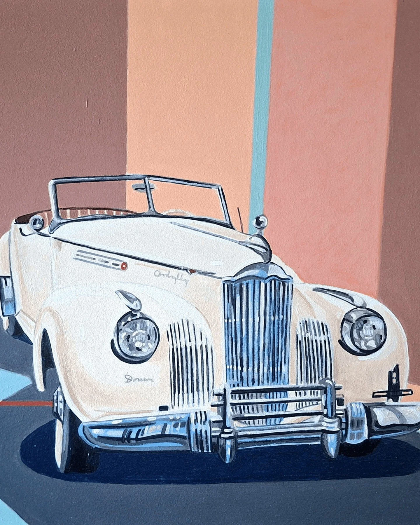 Artwork Wednesday: 1941 Packard by Sean Carney on exhibit on the 1st Floor.