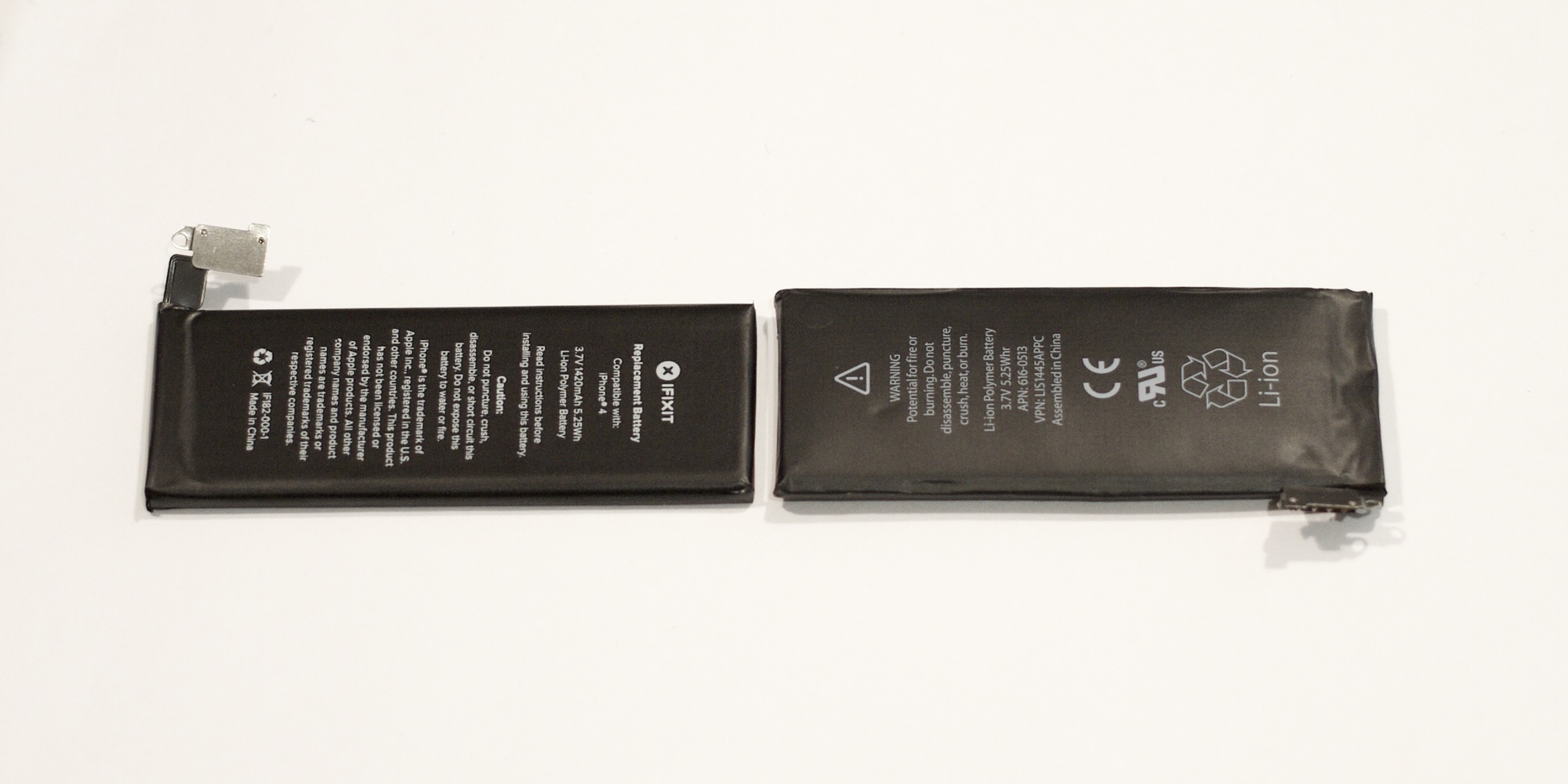 The difference in the shadows give a good sense of how much the original battery had swollen