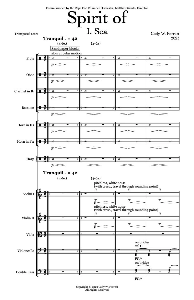 Spirit of, Conductor's Score