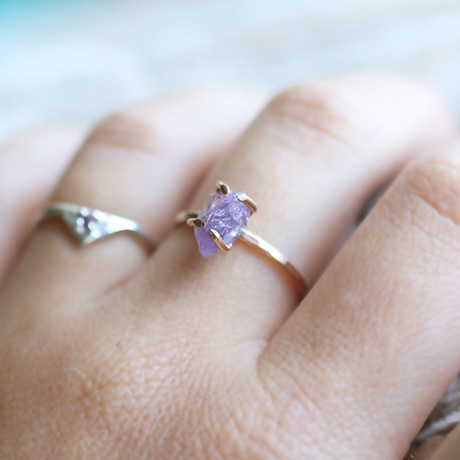 Copy of 14k Gold Filled Rough Amethyst Ring By Sara Reynolds Jewelry