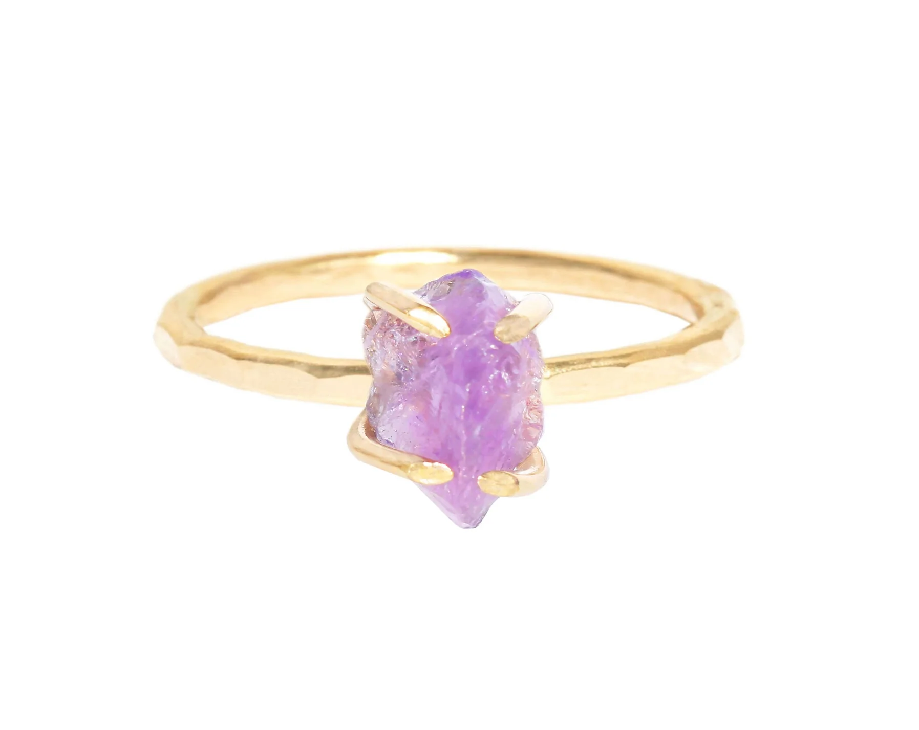 14k Gold Filled Rough Amethyst Ring