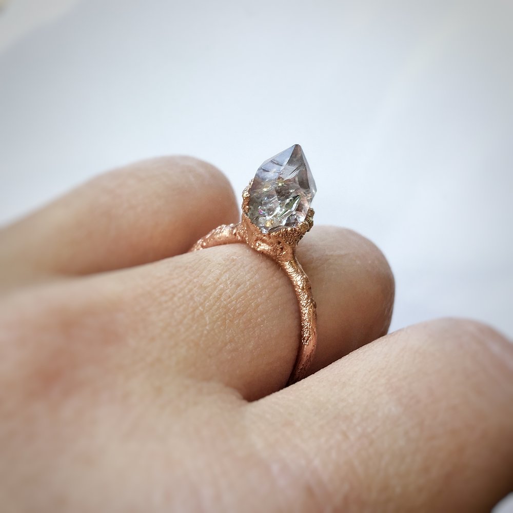 Gift For Women Gift For Her Copper Ring Ring For Her Herkimer Diamond Ring Ring For Women GFS3072 Electroplated Ring