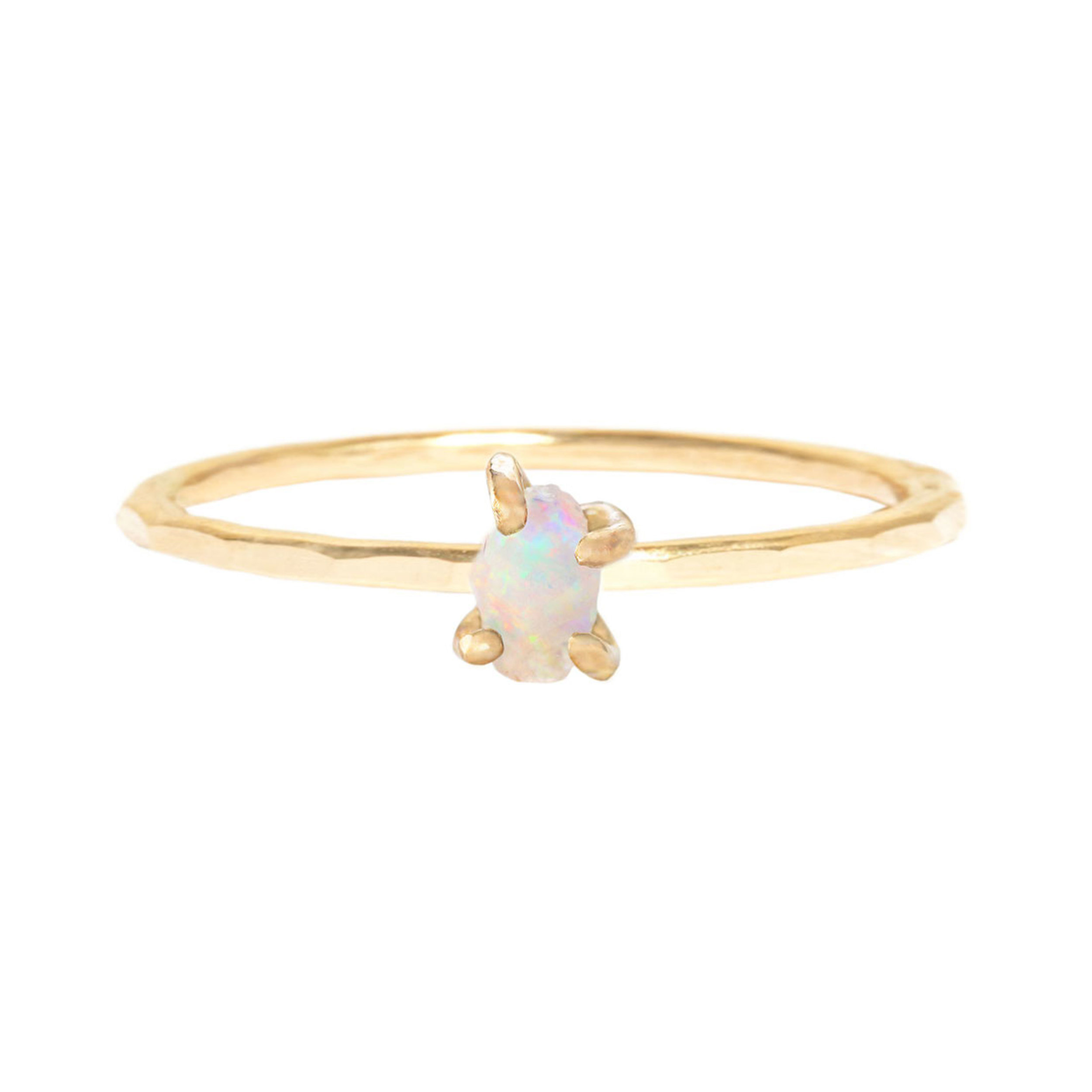 Dainty 14k Gold Rough Opal Ring