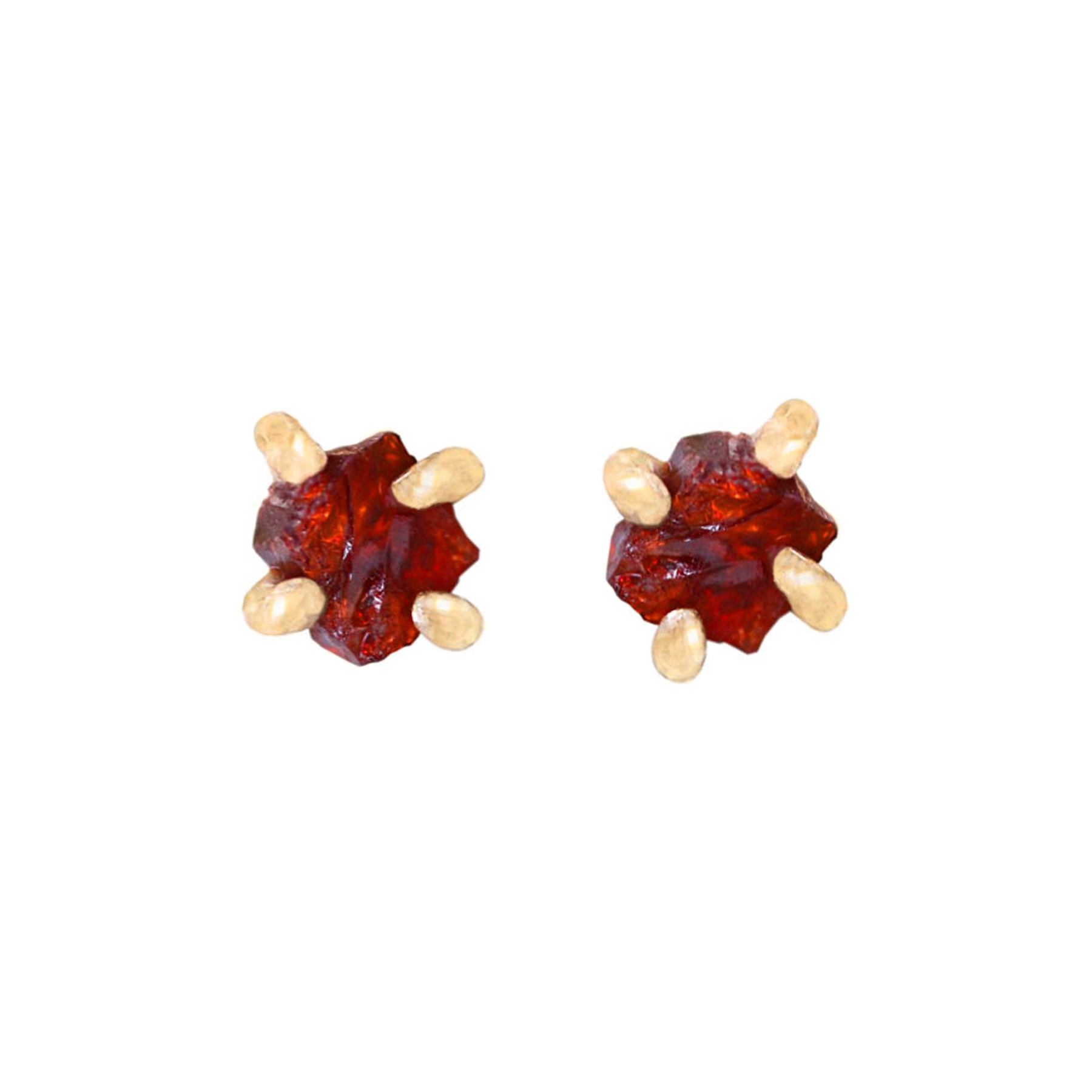 Copy of 14k Gold Filled Rough Garnet Earrings By Sara Reynolds Jewelry