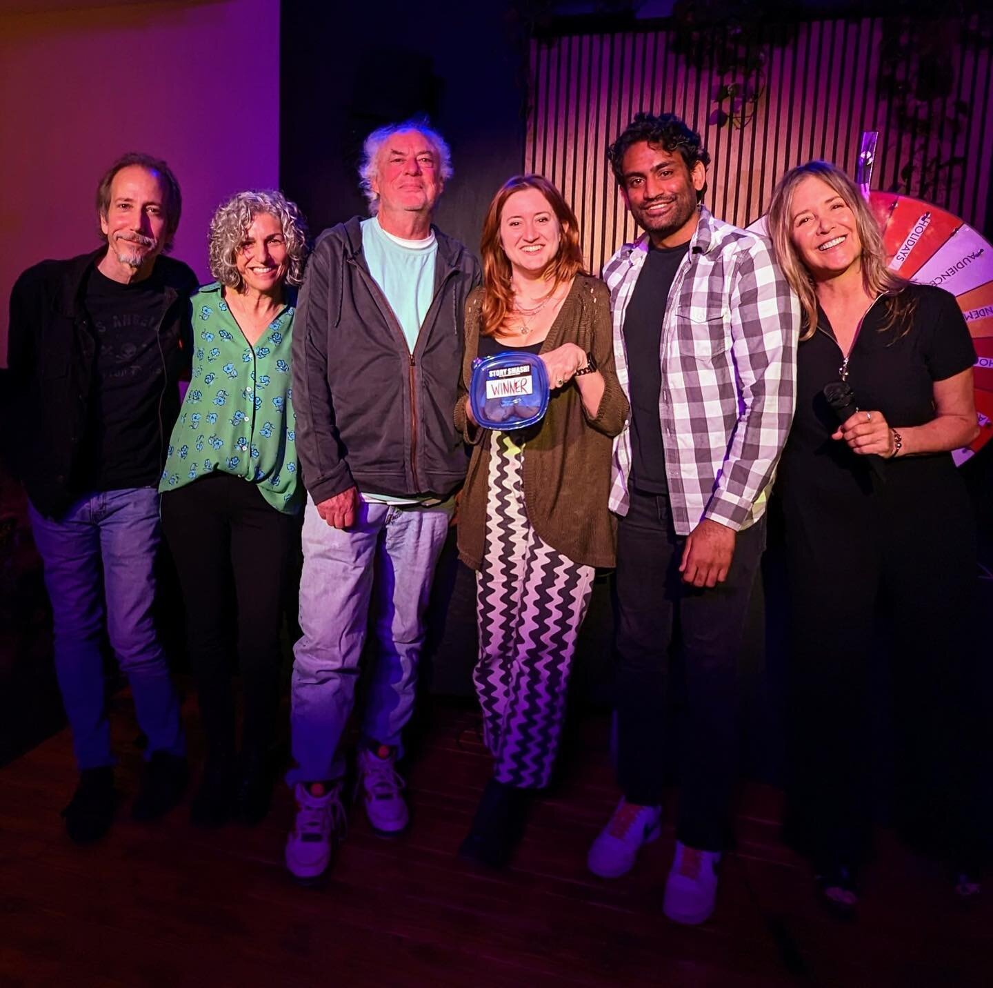 OMG! It was a tie!  What? A TIE! Congratulations to Comedian @sanjaykrao_  AND  audience member @katiestonemakes! Thanks to everyone who came out to @crowcomedy !  What a blast and thank you so much to the ExpertJudges @pmehl5  @cathyladman1 and @bla