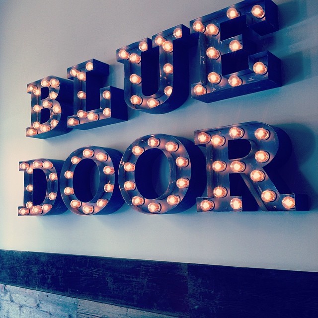 marquee lights in blue door cafe. chicago, il. from my instagram feed (@laigrai).