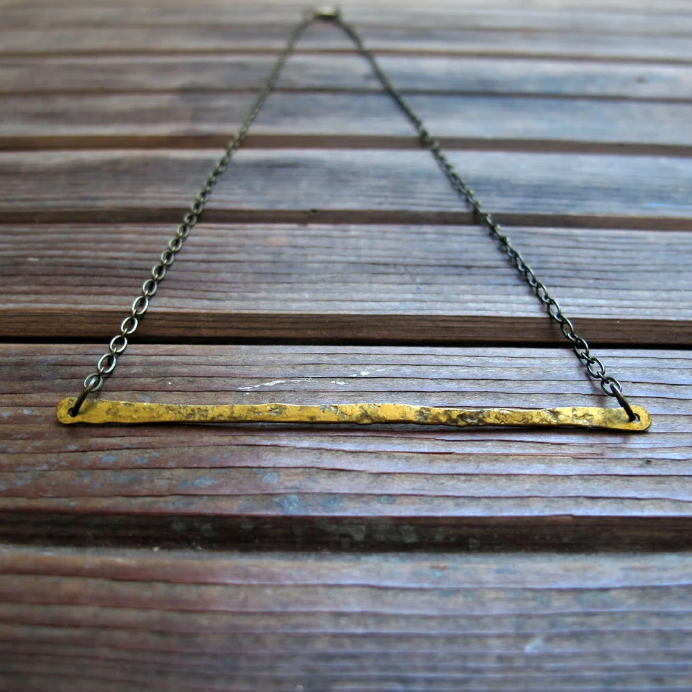 brass bar necklace
