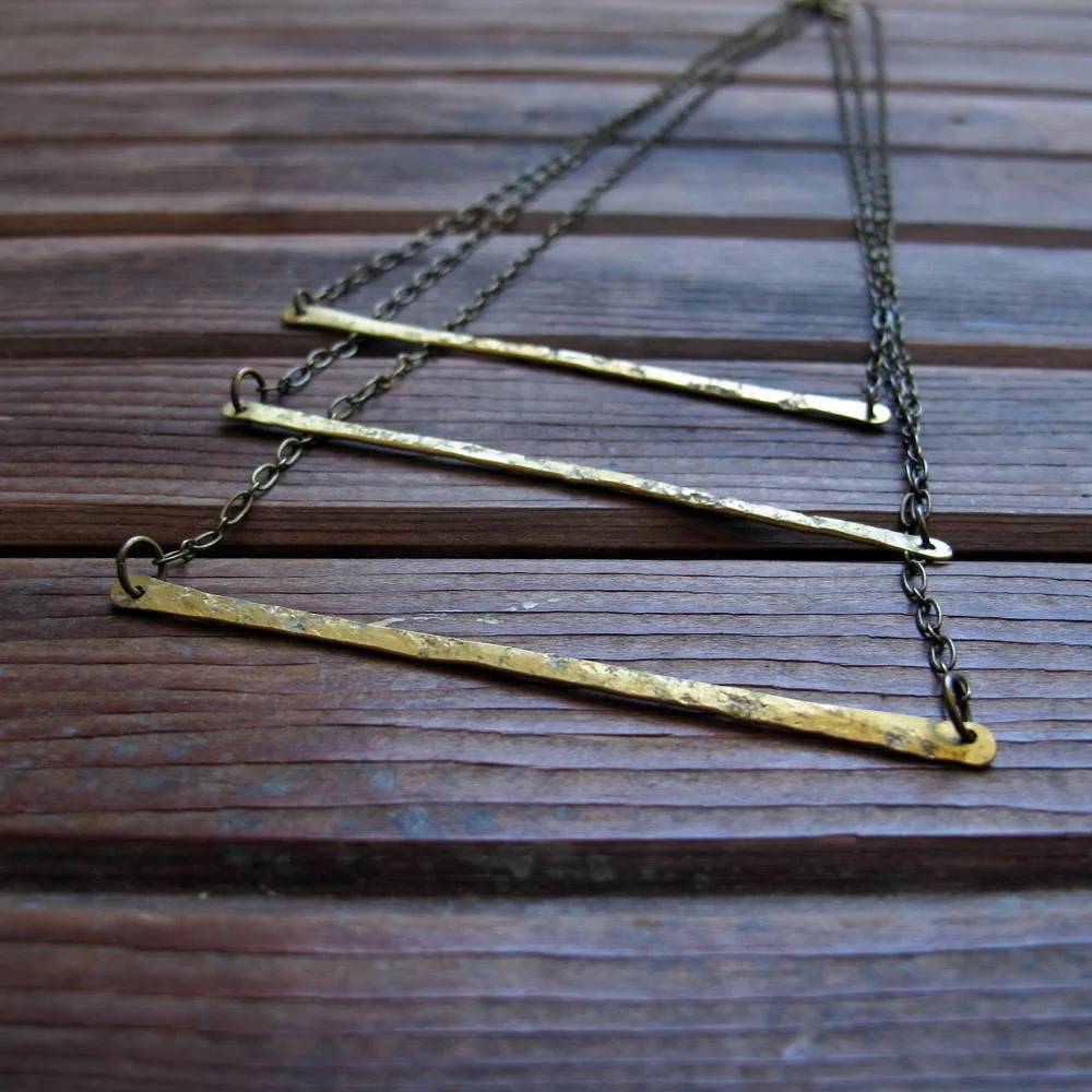 rustic brass necklace