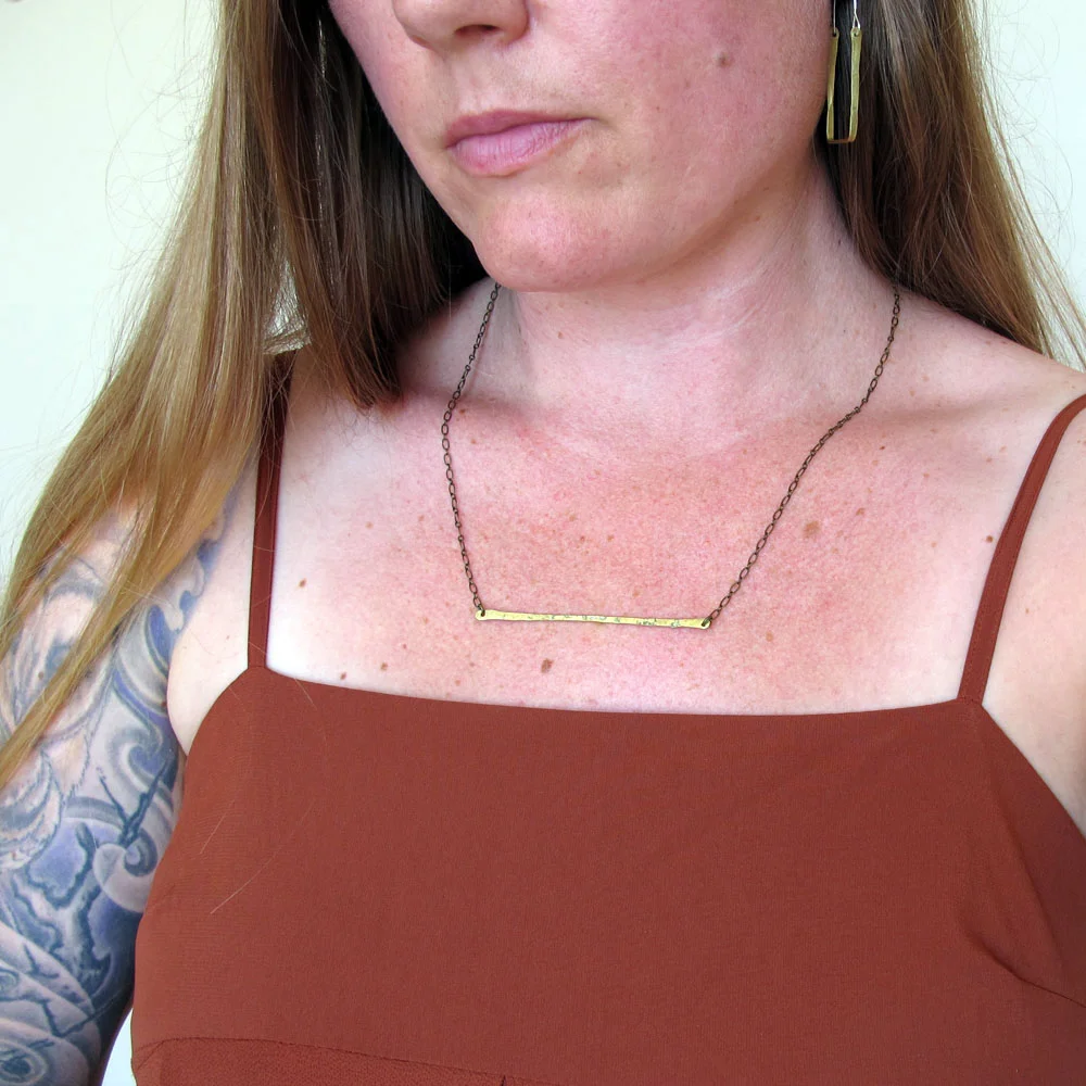 minimalist bar necklace