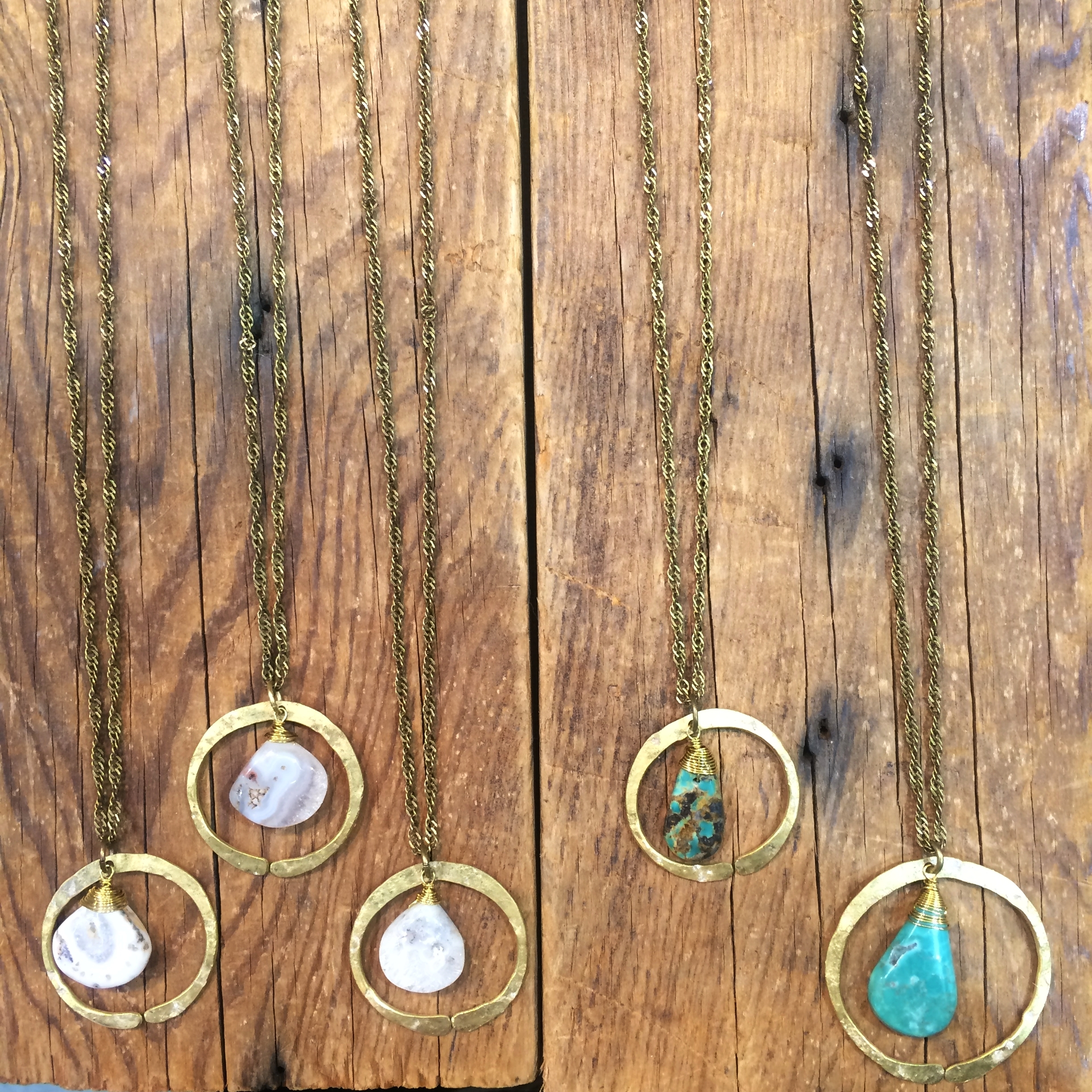 Turquoise and Moss Agate Redwoods Necklaces