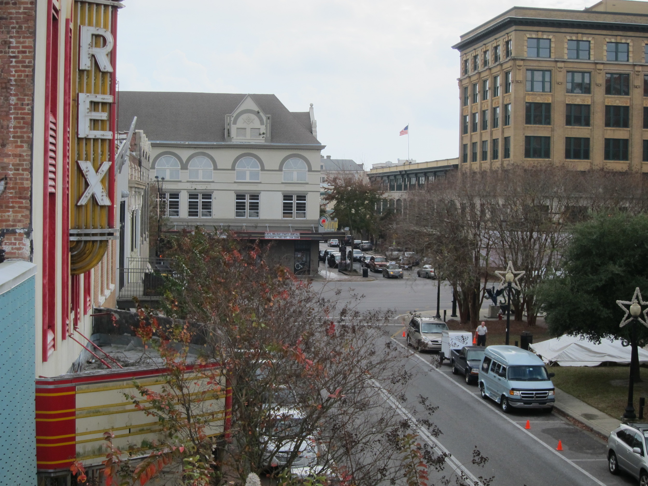 The Rex's iconic art deco sign has been a landmark on Palafox Street for decades.