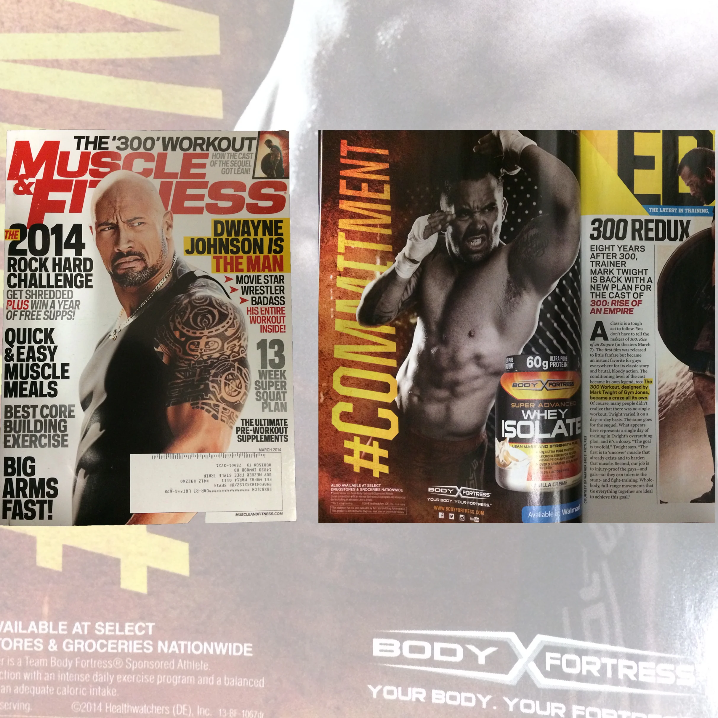 Muscle and Fitness Mag had some of our fightshorts featured in an ad (look closely) on UFC athlete Jamie Varner. They were done as a custom order from Body Fortress.