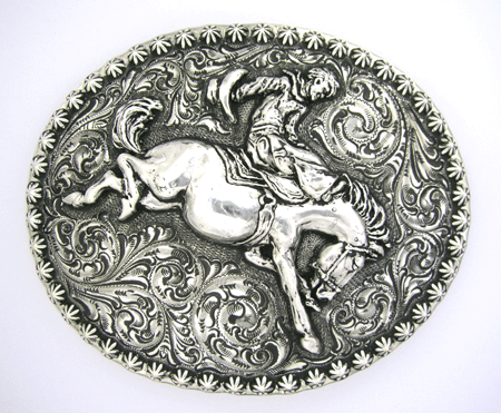 Samantha Silver Sterling Silver Engraved Buckle — Beal's Cowboy Buckles ™, Quality Western Belt buckles