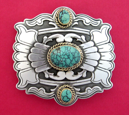 Mona T. Van Riper Sterling &amp; Turquoise Buckle