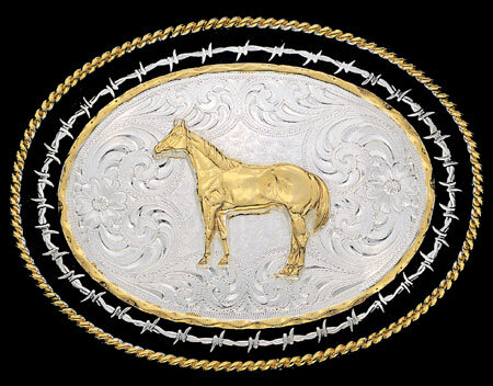 Montana Silversmith Horse &amp; Barbed Wire Buckle