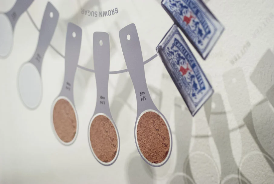 Detail of the butter image and measuring cup graphics.