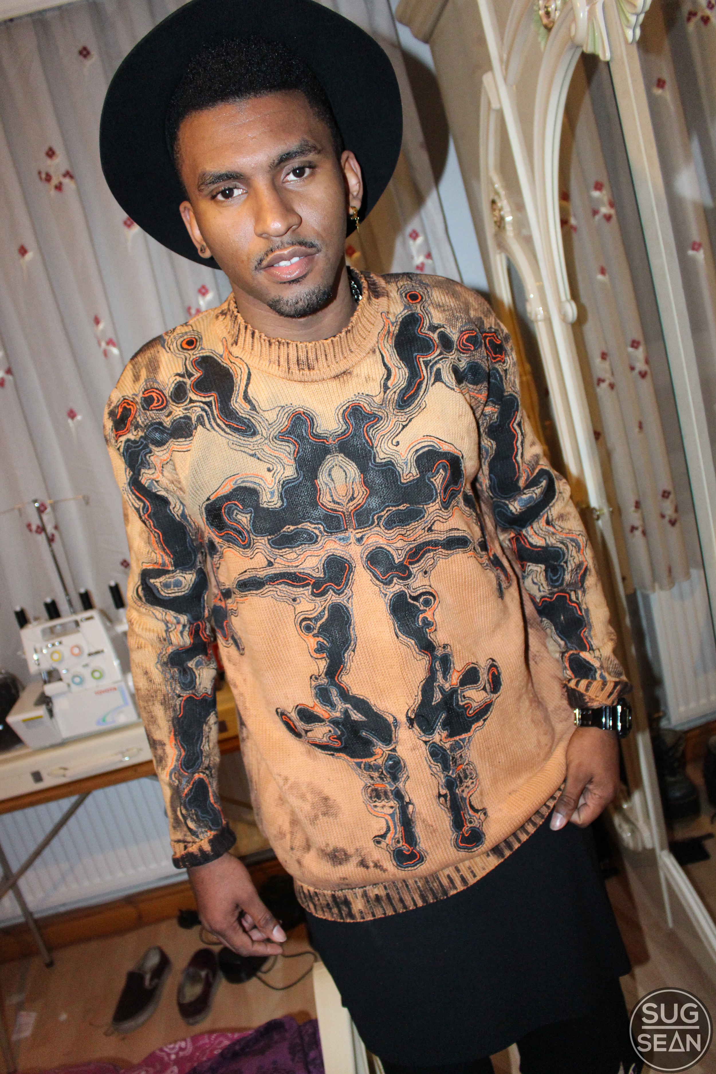 Me wearing Amina Martucci knitted jumper.