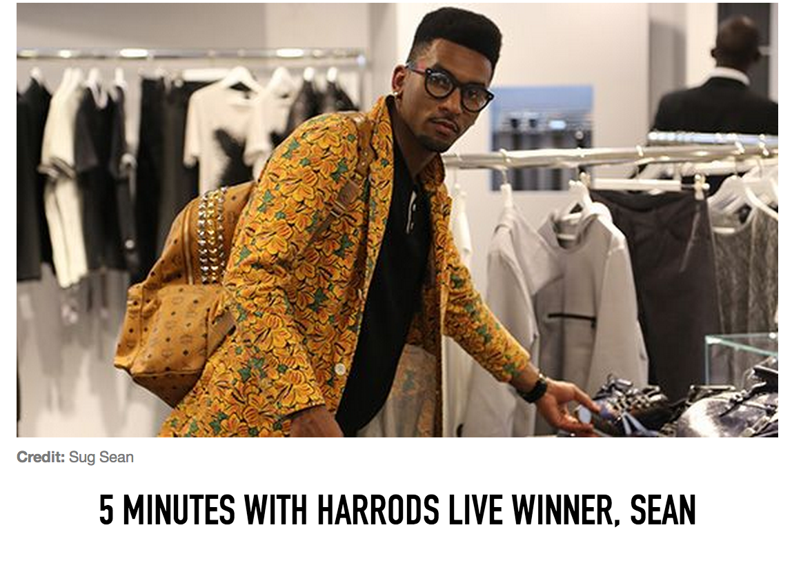 Read my 5 Minutes With Harrods interview.
