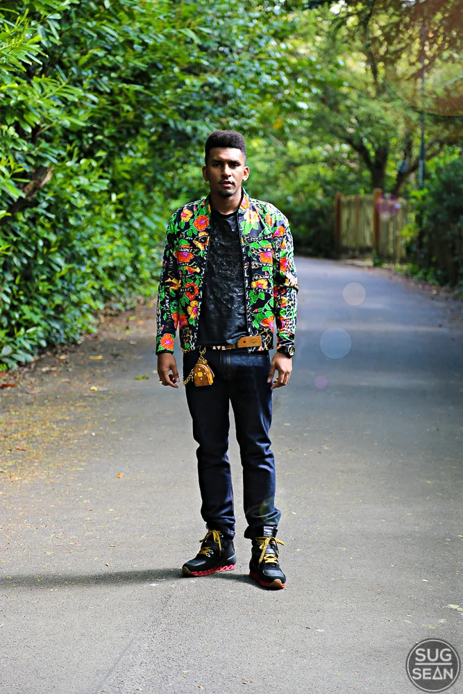 Jeremy Scott x Adidas floral and leopard print jacket