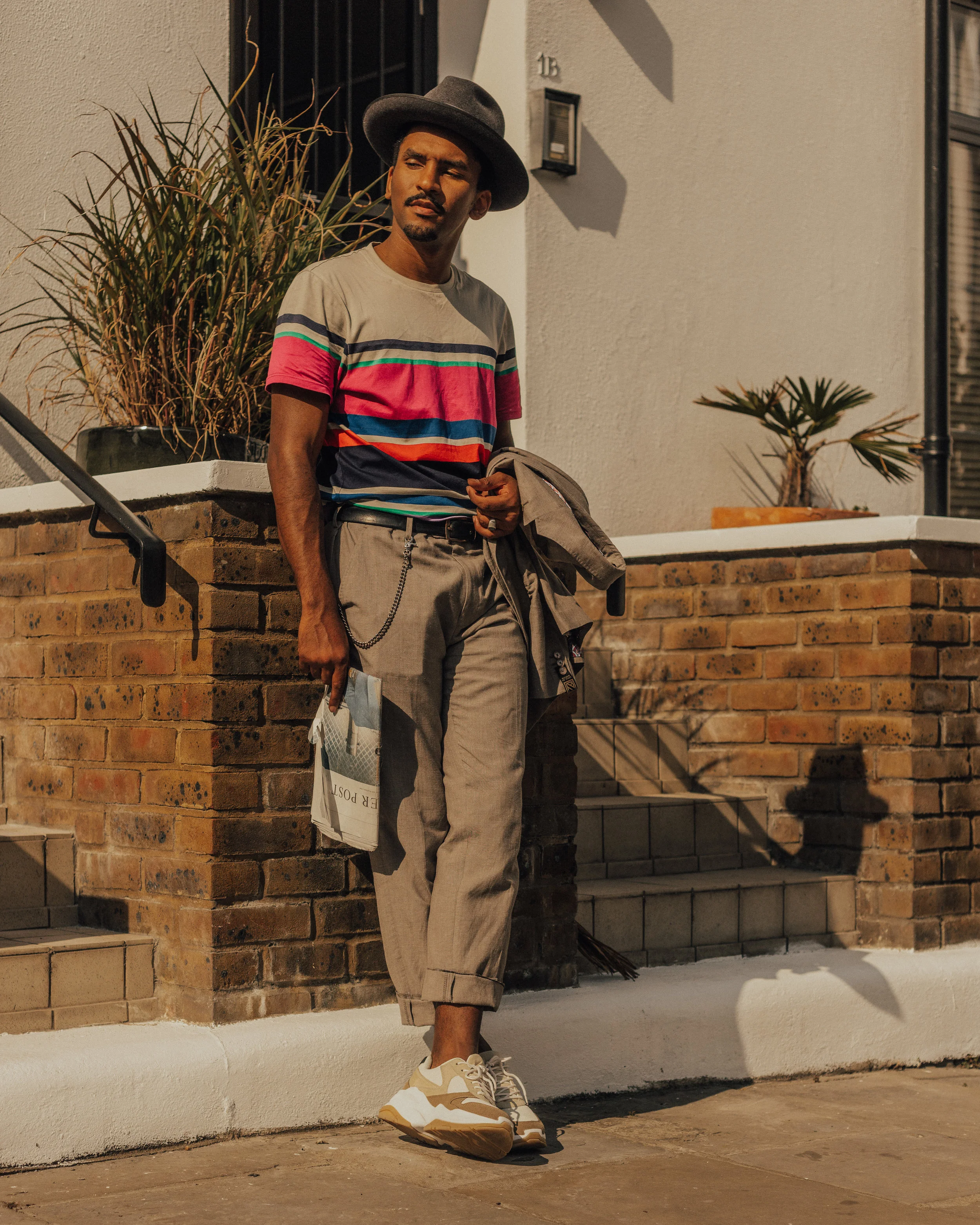 Ted Baker's Lining Suit And Stripe Tee