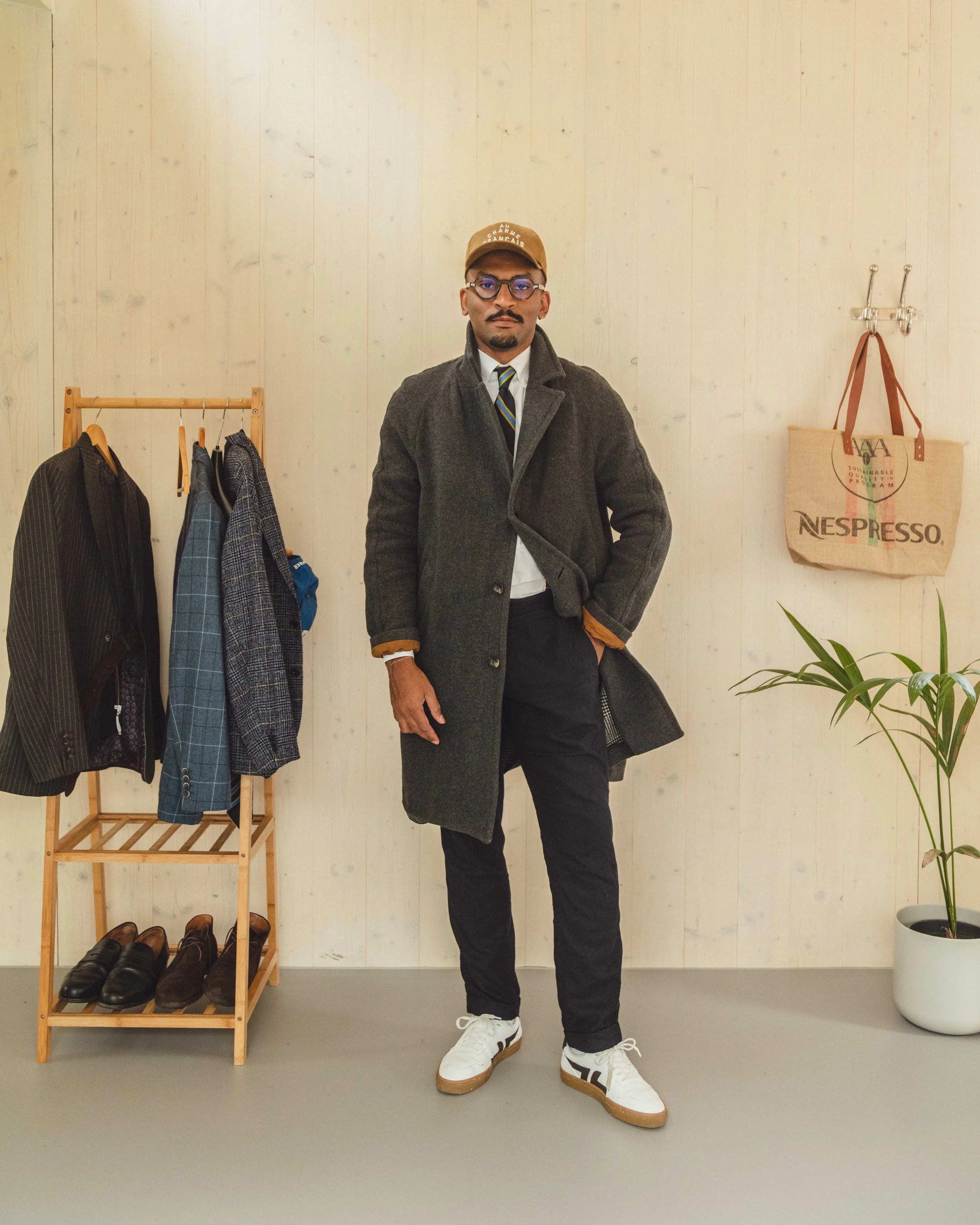 Private White V.C x Mr. Porter Wool Blend Coat. 