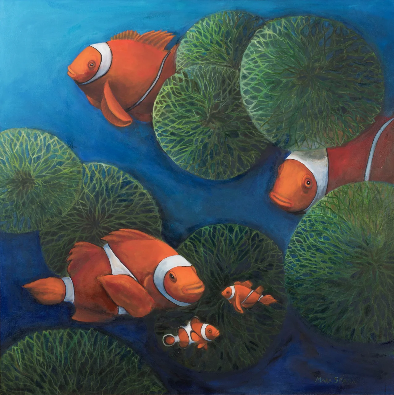 Clown Fishes and Sea Anemones- large