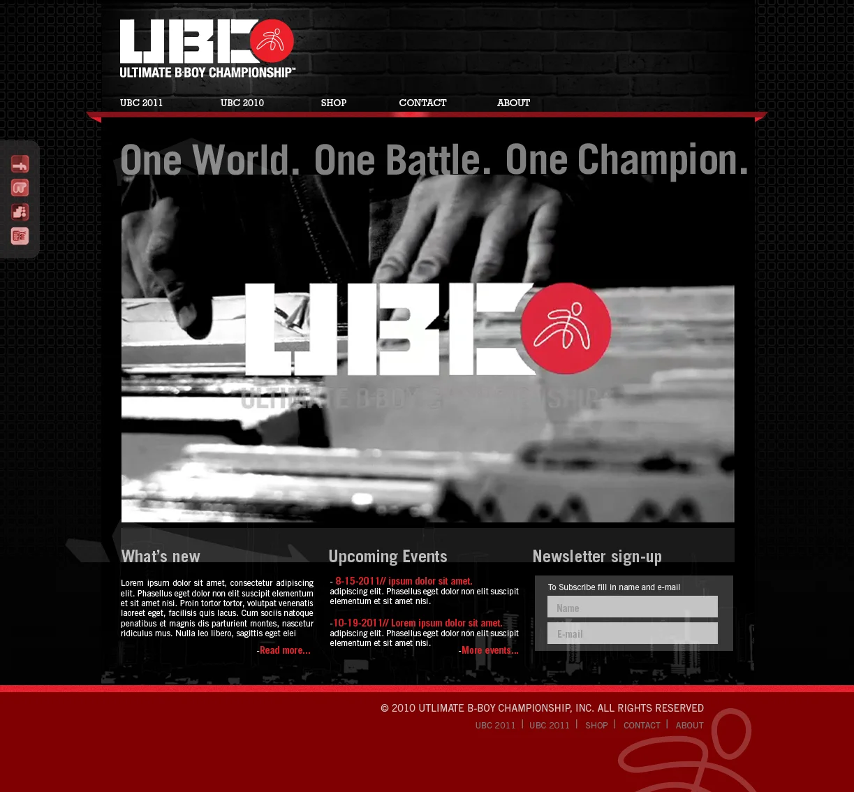 Ultimate BBOY Championship website mock up