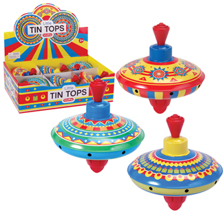 Schylling TSWT Whistling Self Winding Tin Spinning Top Random Colours 