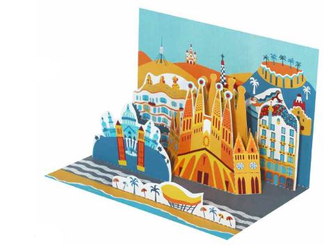 Barcelona Diorama Postcard