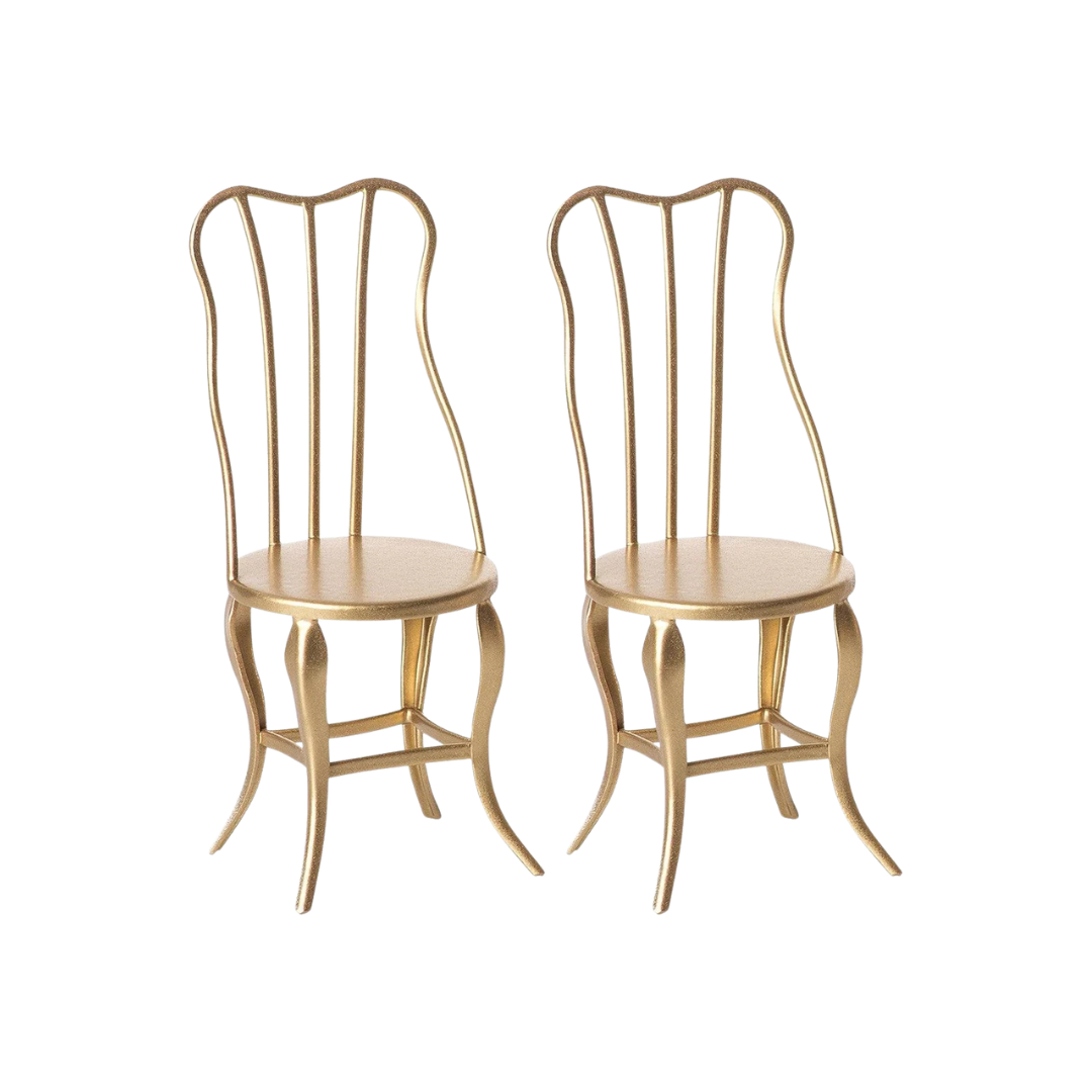 Miniature Gold Vintage Chairs | Maileg
