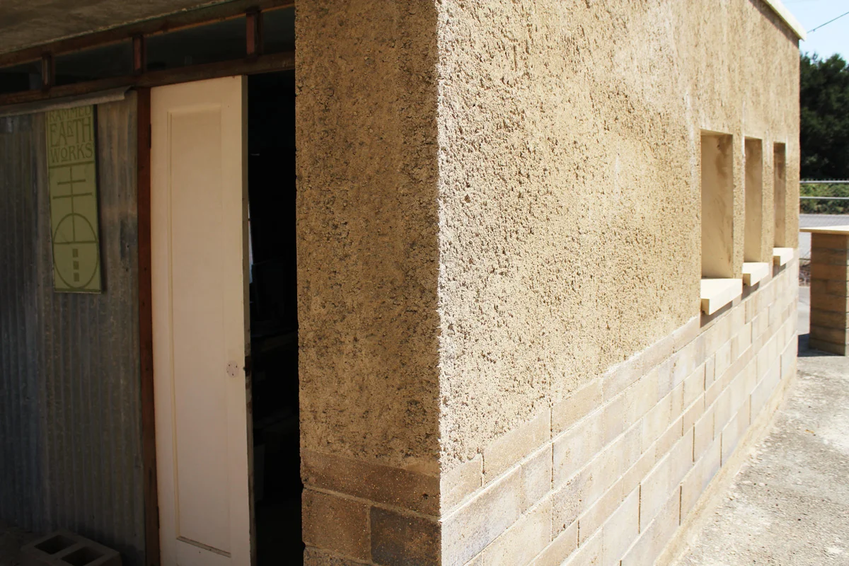 The Watershed Materials "World Headquarters" office, built of Watershed Block and a form of Rammed Earth called PISE, sustained no structural damage during the strong magnitude 6.0 earthquake. The building is located just a few miles from the epicenter of the earthquake.