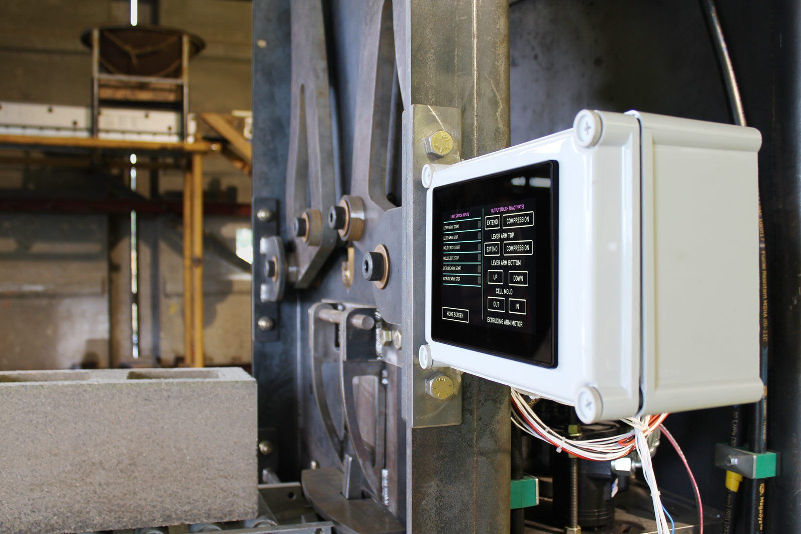 To raise eyebrows in the deeply entrenched world of concrete masonry we knew it wasnt enough that our new block machine produced beautiful, sustainable block with less cement. It had to be FAST. Solenoid valves and a programmable digital logic controller speed up cycle time.