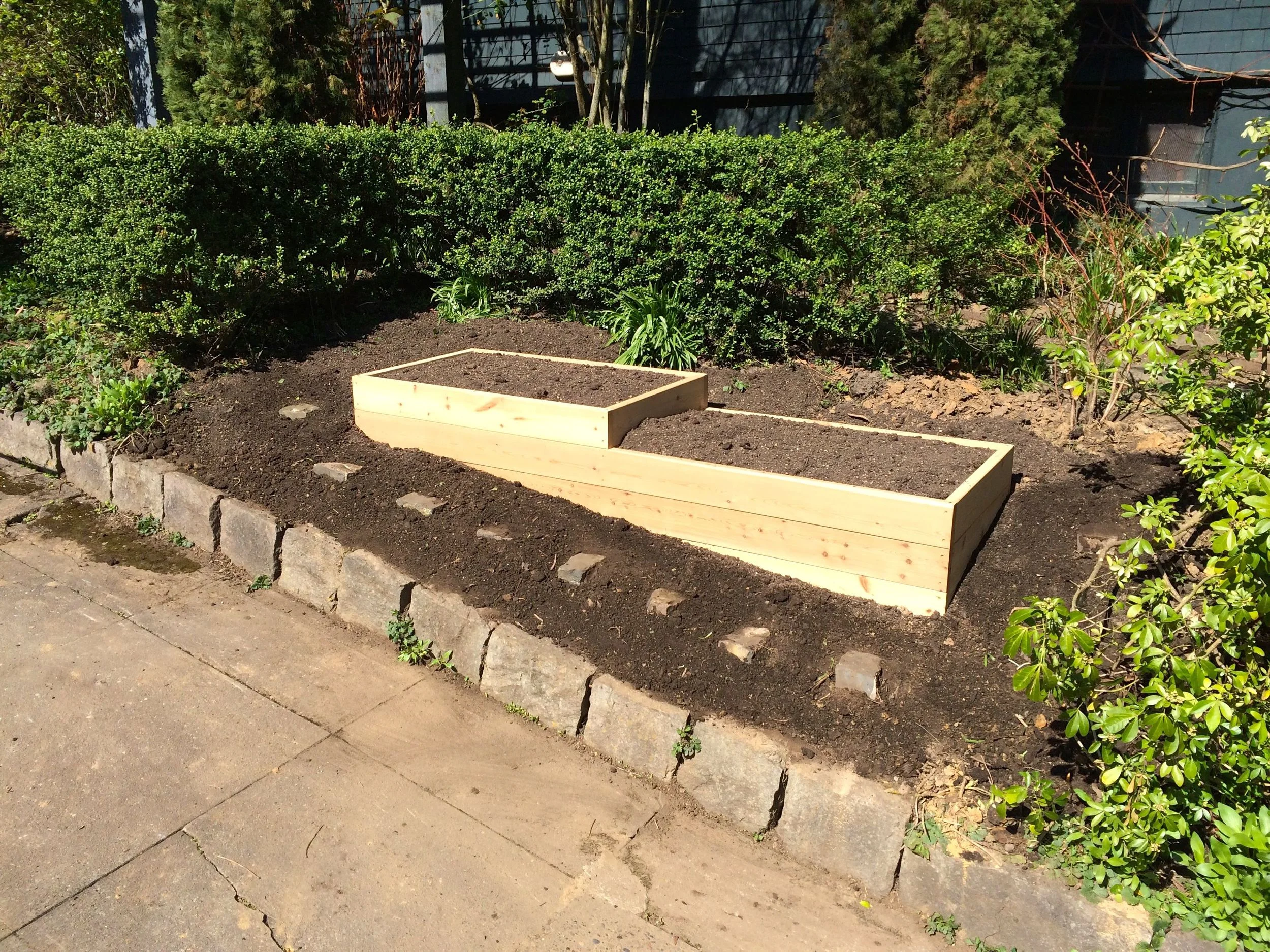 Terraced raised bed #2: After