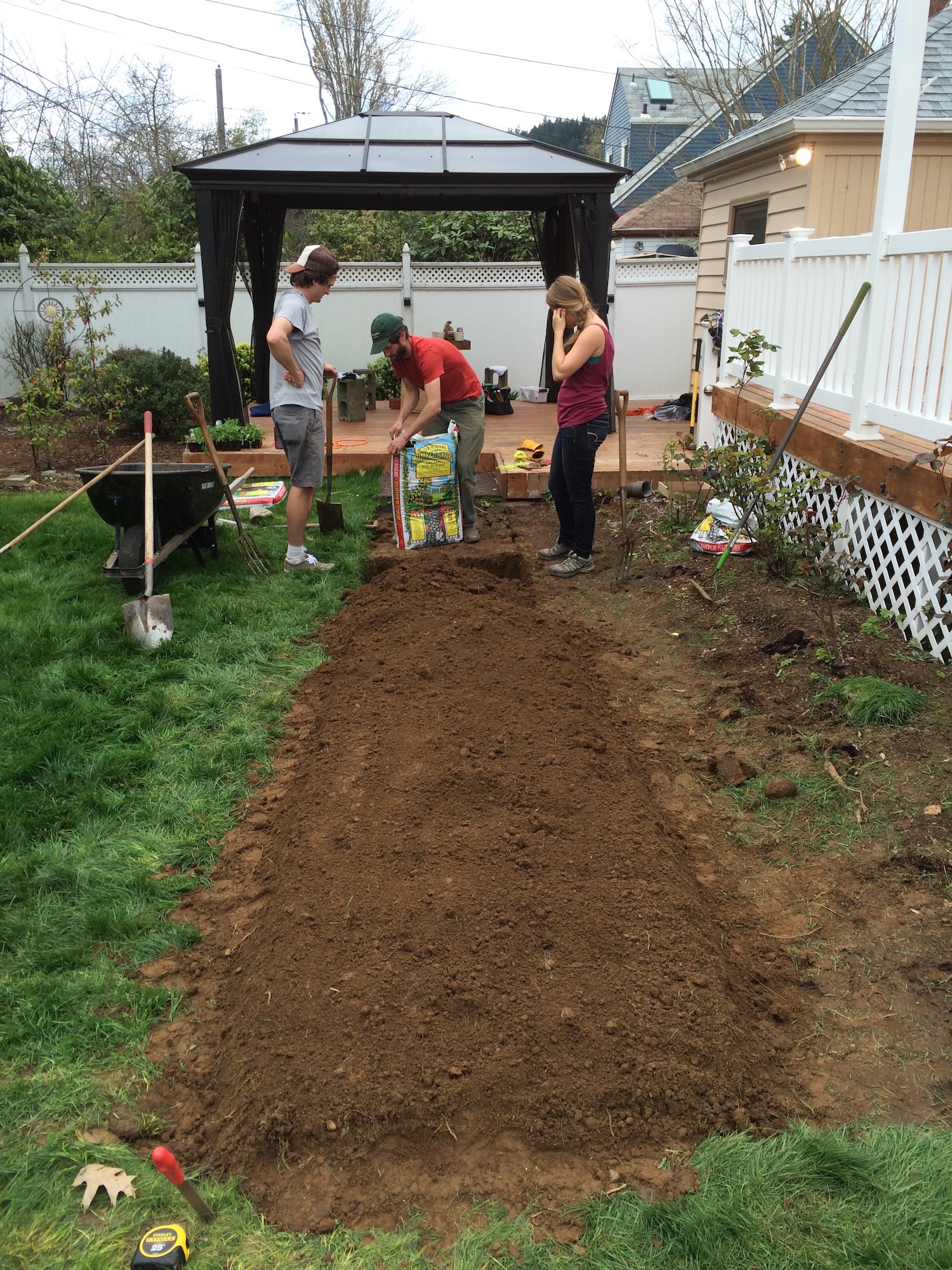 Break up surface clods with a garden fork and hard rake leaving a fine soil texture on the surface for planting into.