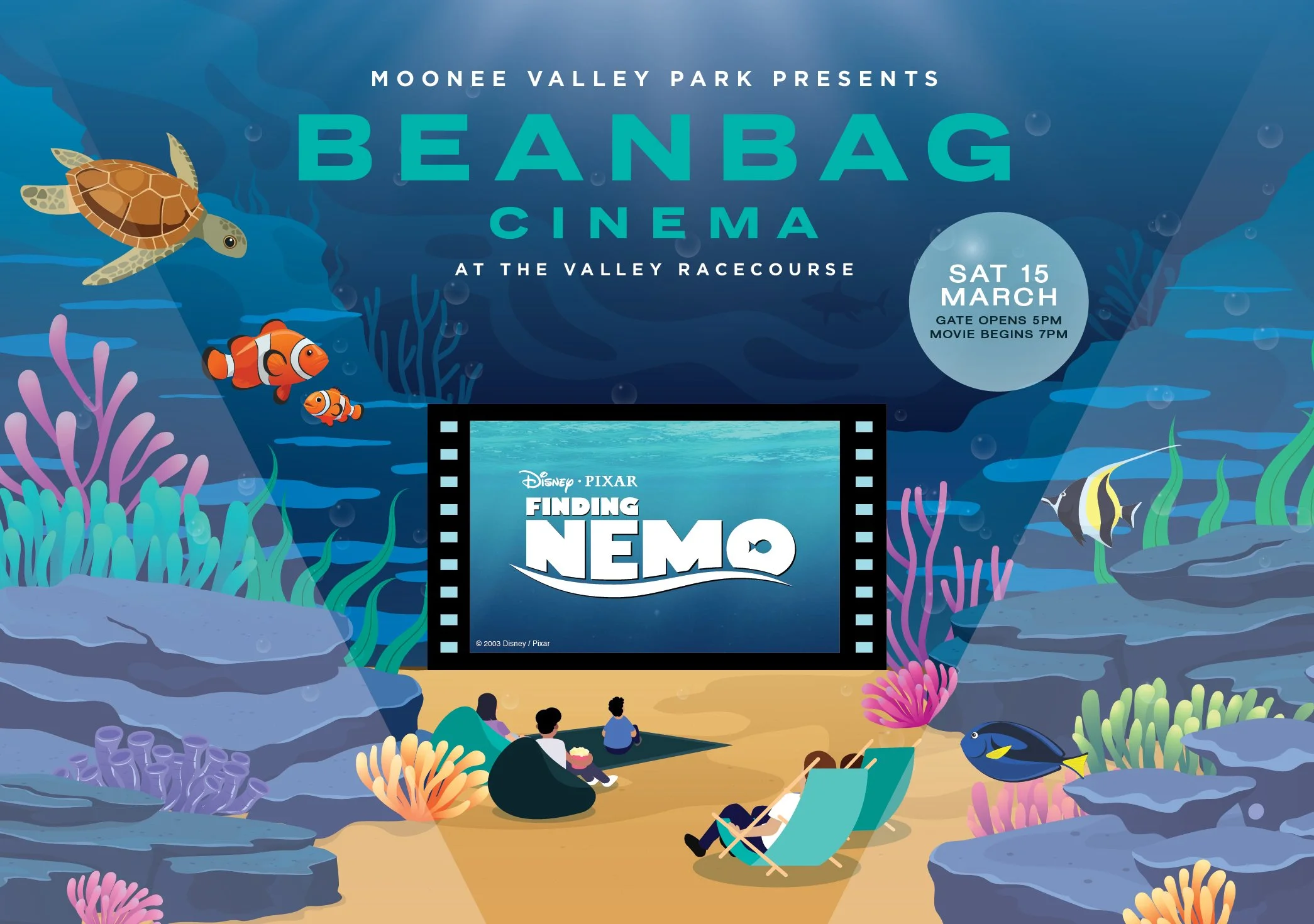 beanbag cinema, moonee valley park