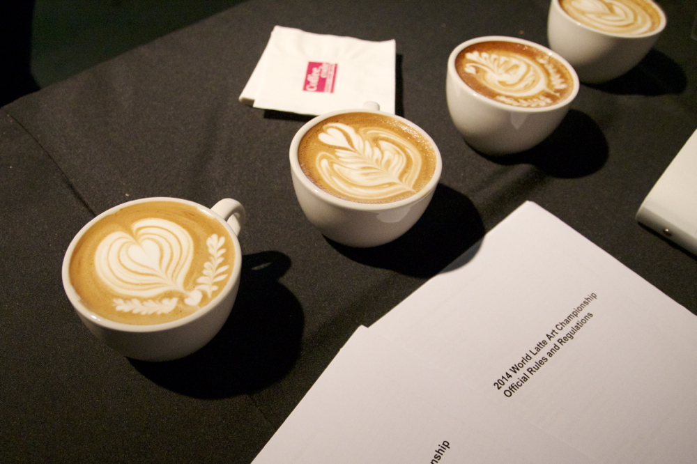 Latte art by champion Jennifer Chun of Coffee Code